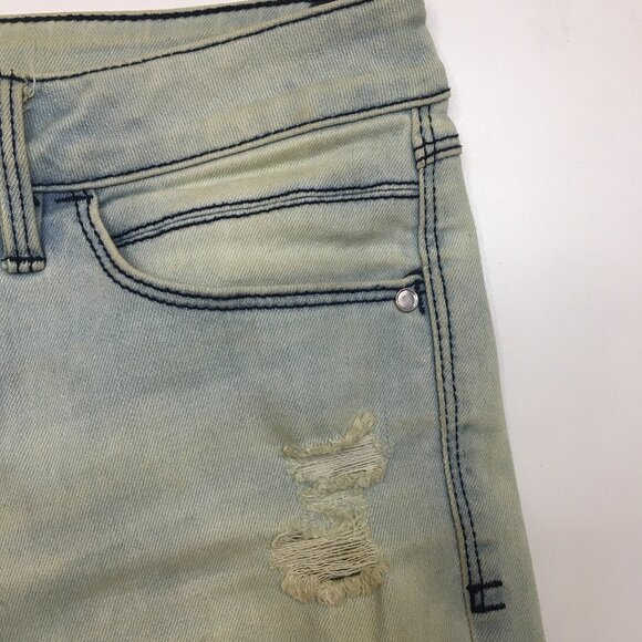 BEBE Florent Wash Distressed Logo Hardware 5 Pocket Skinny Jeans - Picture 8 of 16